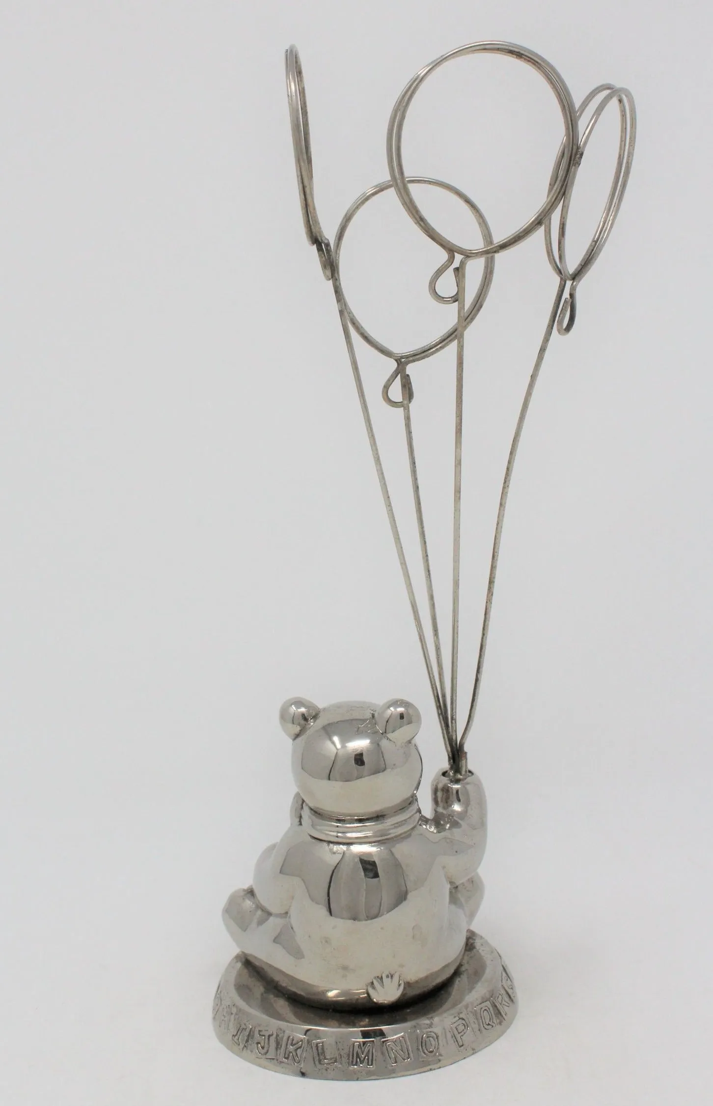 Photo / Card Holder, Godinger Silver Art, Teddy Bear w/ Balloons, Vintage