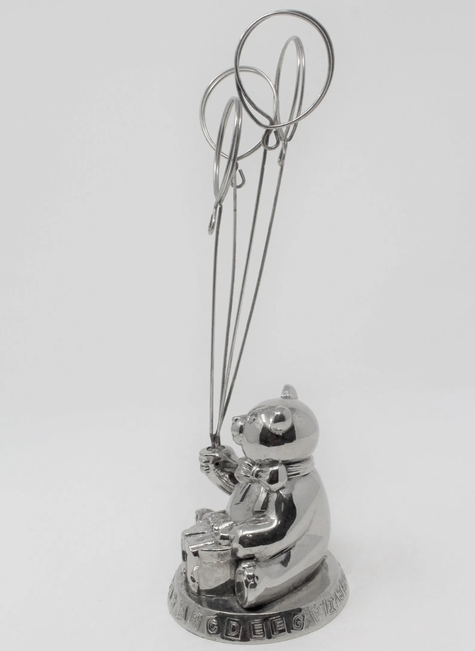 Photo / Card Holder, Godinger Silver Art, Teddy Bear w/ Balloons, Vintage