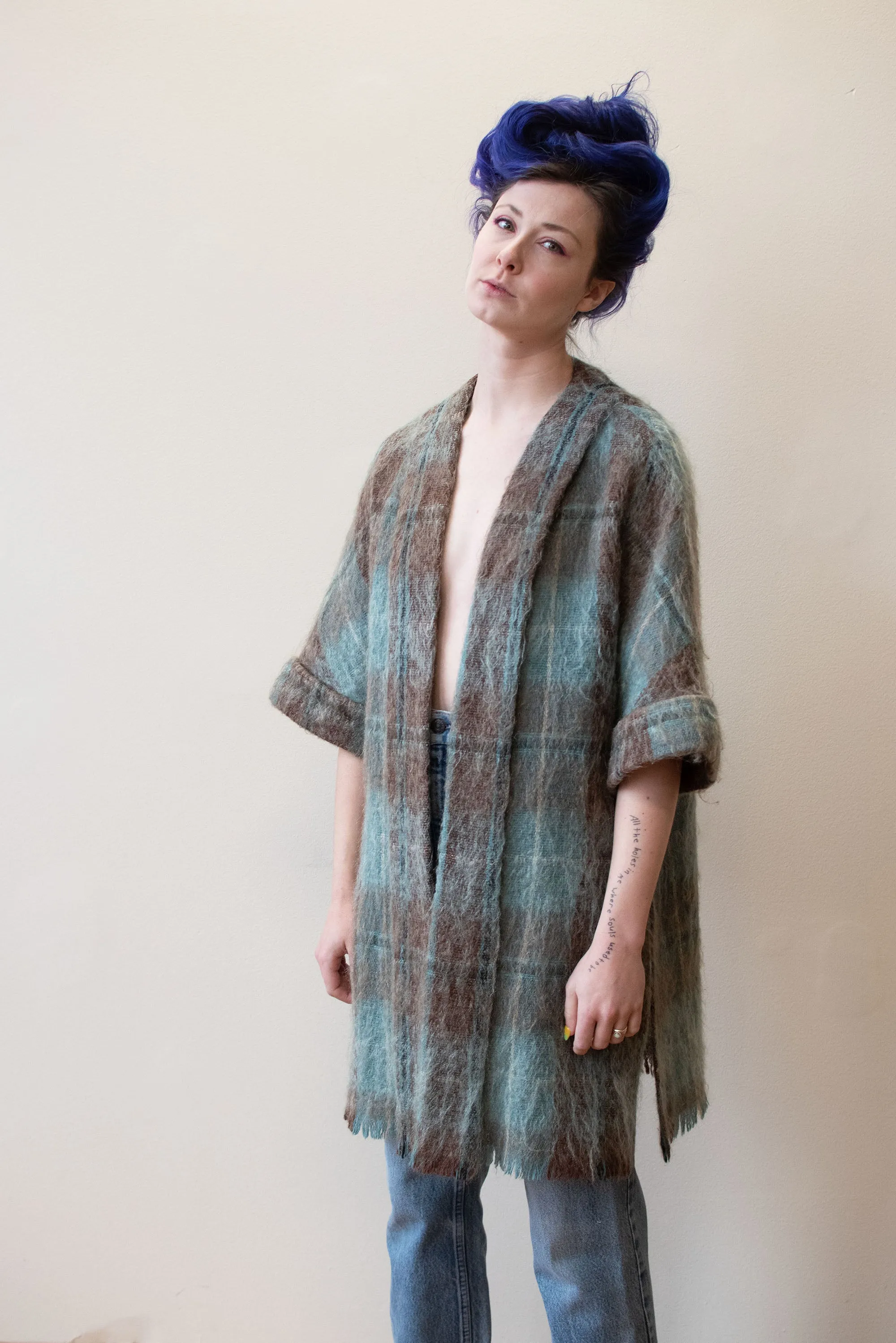 Plaid Mohair Coat | Andrew Stewart