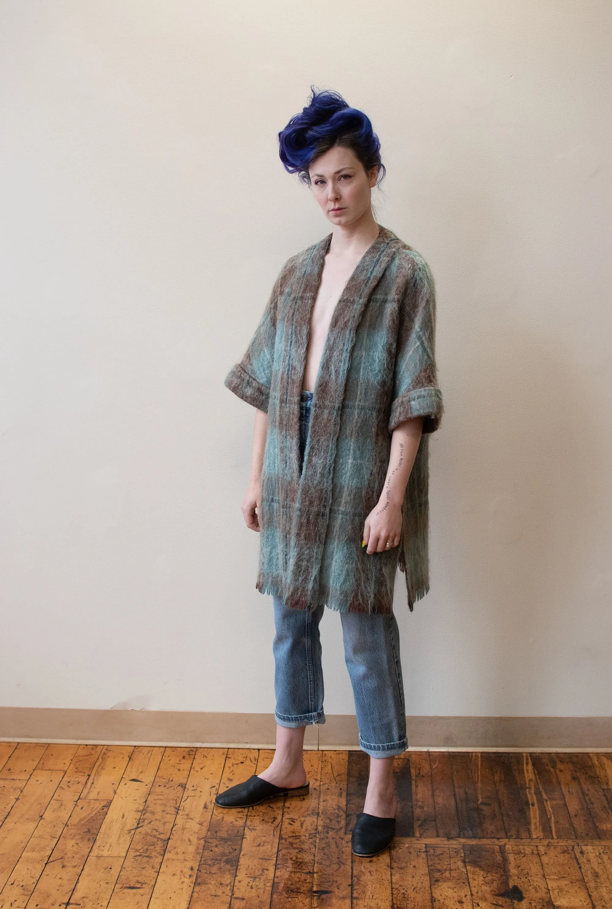 Plaid Mohair Coat | Andrew Stewart