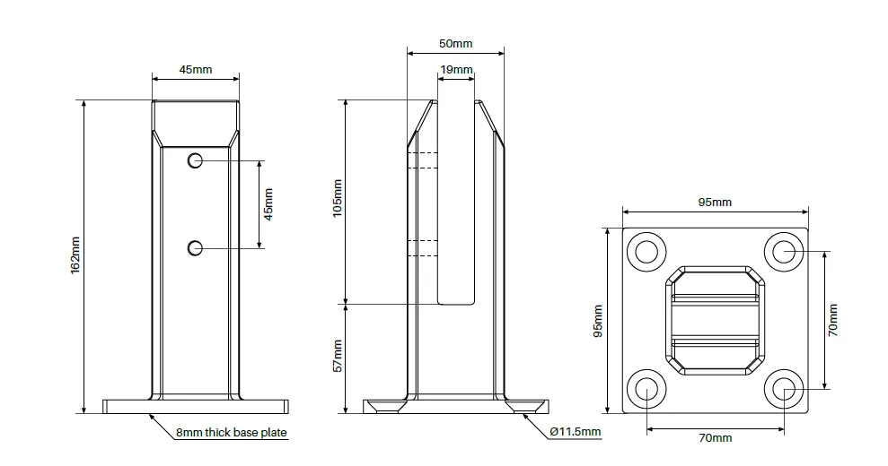 Powder Coated Pool Fence Spigots, Choose colour, Dulux Range