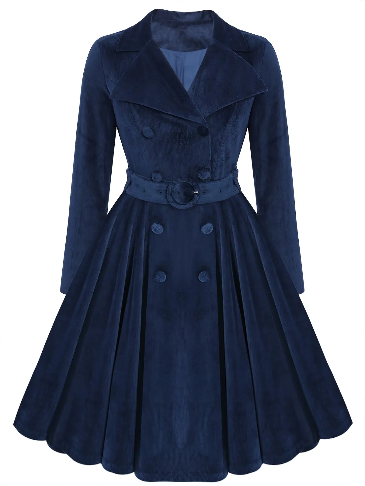 [Pre-Sale] Green 1950s Corduroy Long Coat