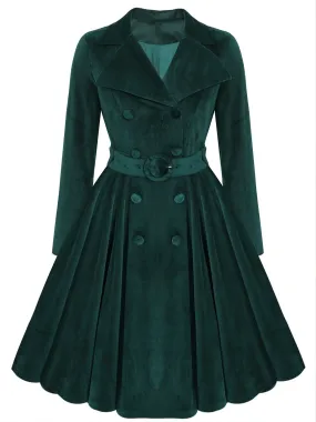 [Pre-Sale] Green 1950s Corduroy Long Coat