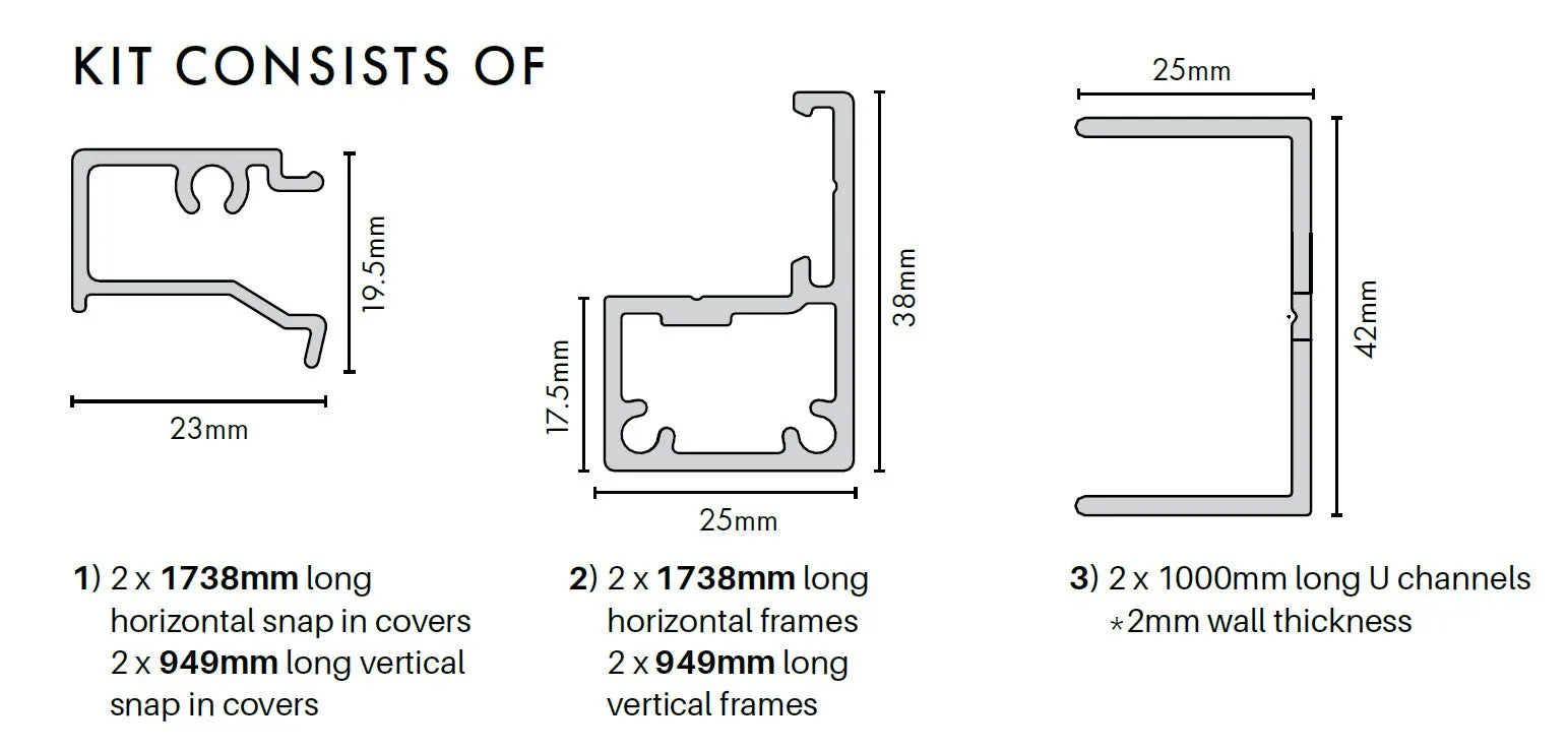 Premium Perf Balustrade - 38x25mm - FRAME KIT