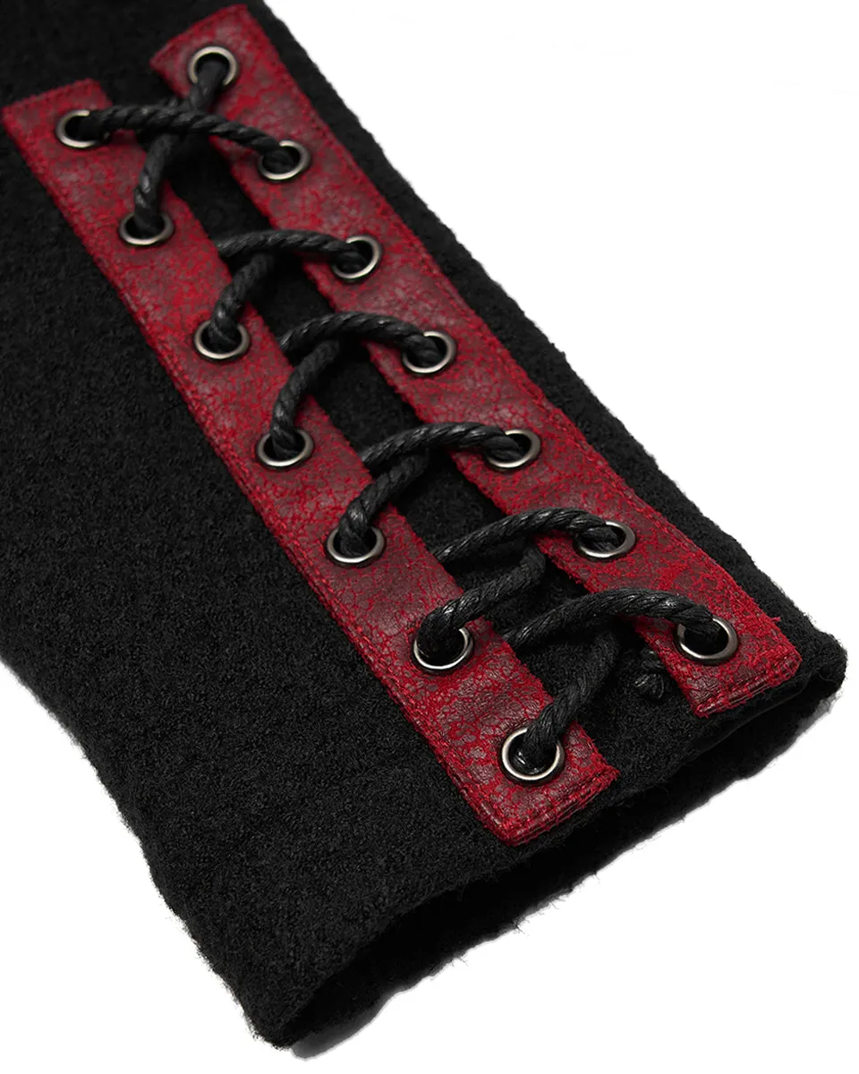 Punk Rave Insurrectine Womens Cyberpunk Coat - Black & Red