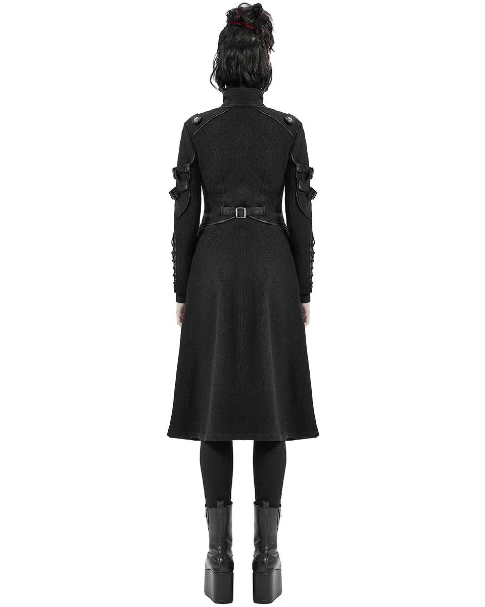 Punk Rave Insurrectine Womens Cyberpunk Coat - Black