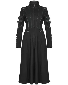 Punk Rave Insurrectine Womens Cyberpunk Coat - Black