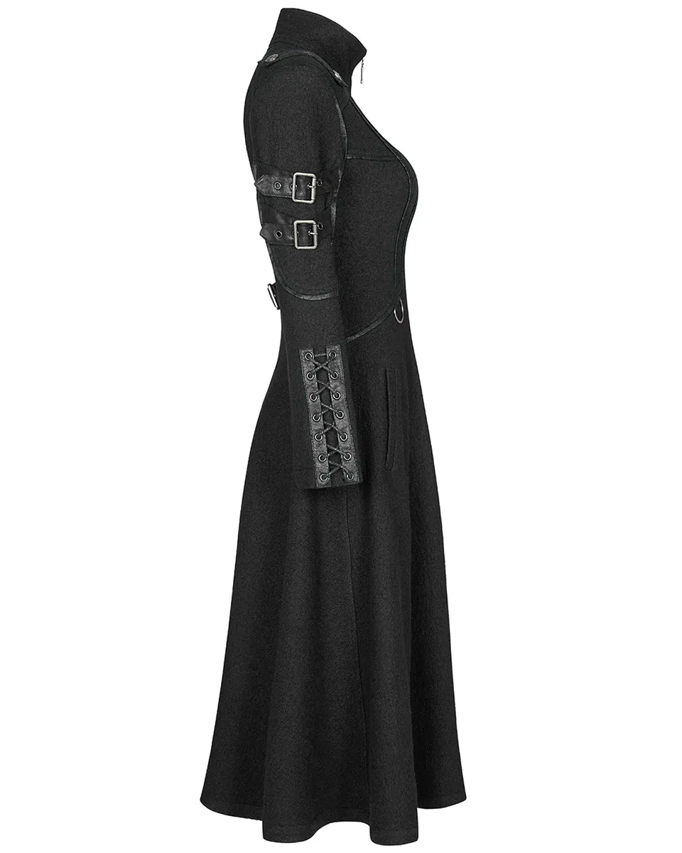 Punk Rave Insurrectine Womens Cyberpunk Coat - Black