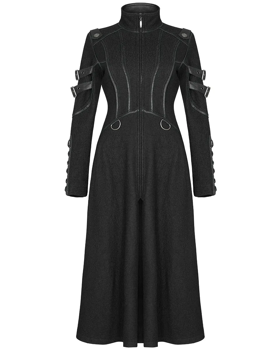 Punk Rave Insurrectine Womens Cyberpunk Coat - Black