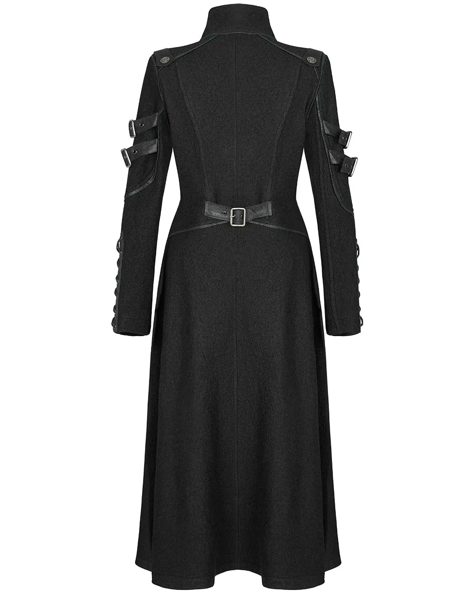 Punk Rave Insurrectine Womens Cyberpunk Coat - Black