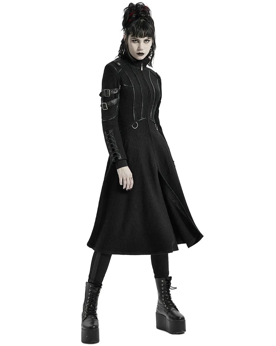 Punk Rave Insurrectine Womens Cyberpunk Coat - Black