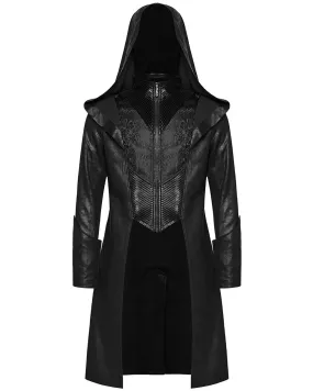 Punk Rave Mens Cyberpunk Apocalptic Gothic Hooded Techwear Coat