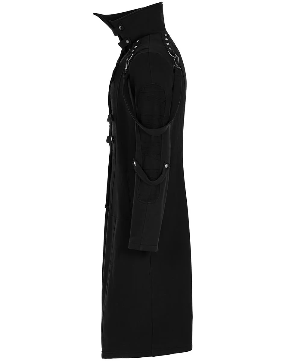 Punk Rave Mens Futuristic Cyberpunk Spliced Knit Coat