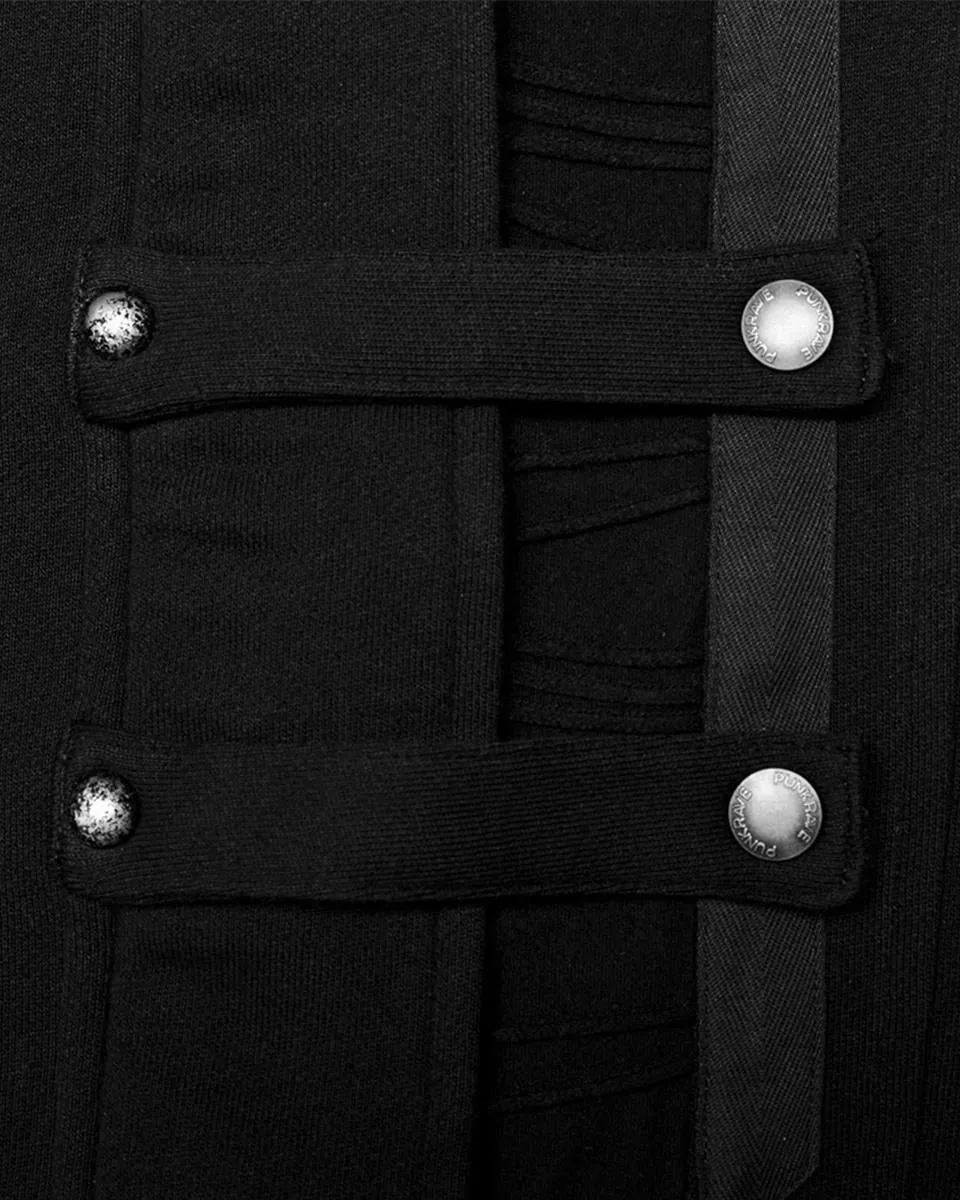 Punk Rave Mens Futuristic Cyberpunk Spliced Knit Coat
