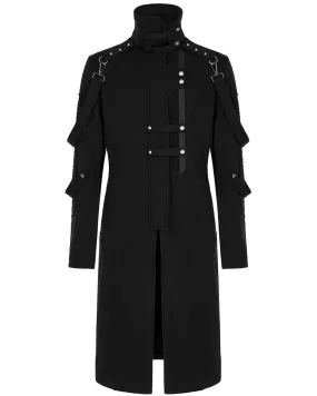 Punk Rave Mens Futuristic Cyberpunk Spliced Knit Coat