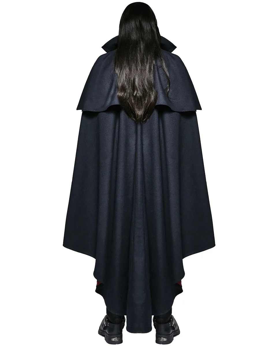 Punk Rave Salazar Mens Cloak - Blue & Black