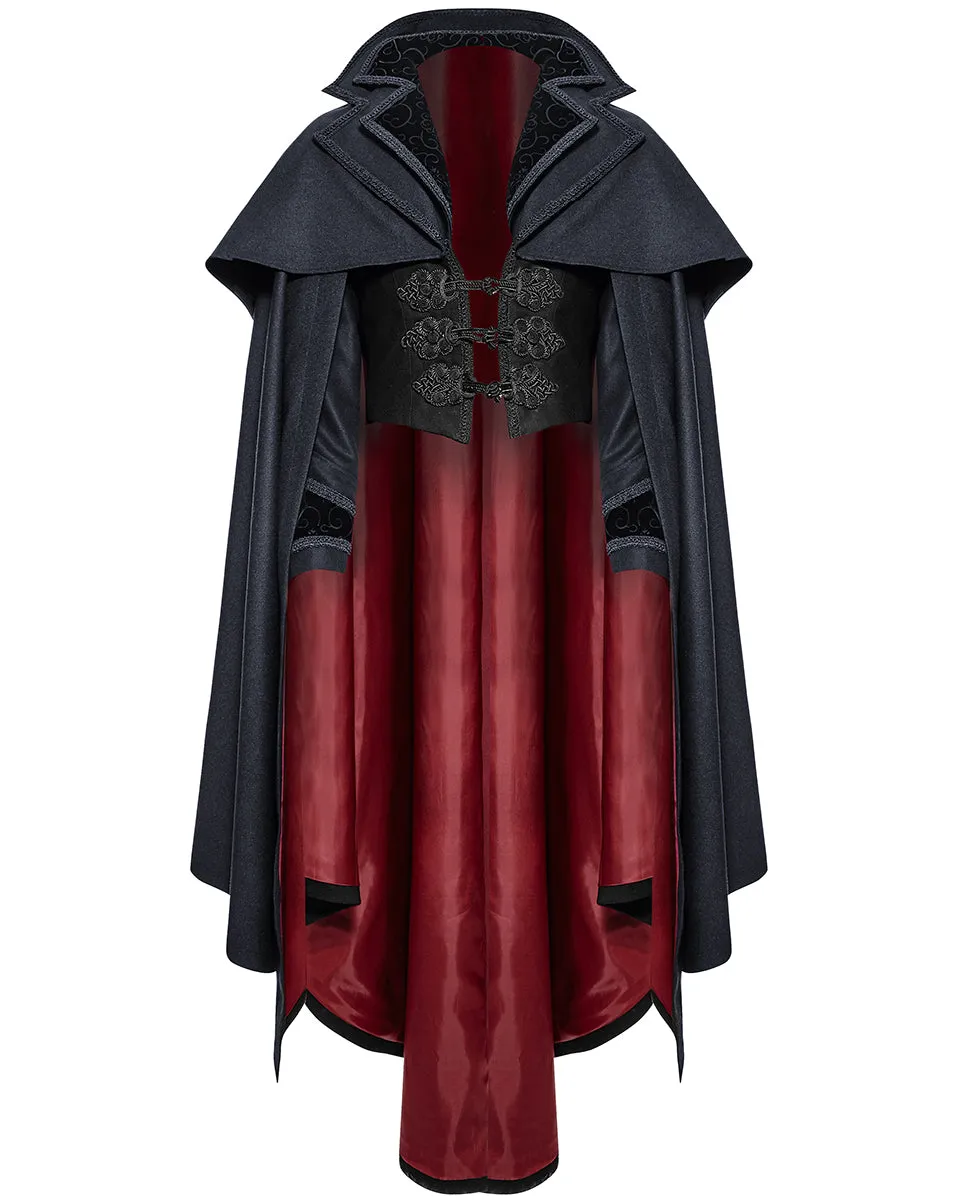 Punk Rave Salazar Mens Cloak - Blue & Black