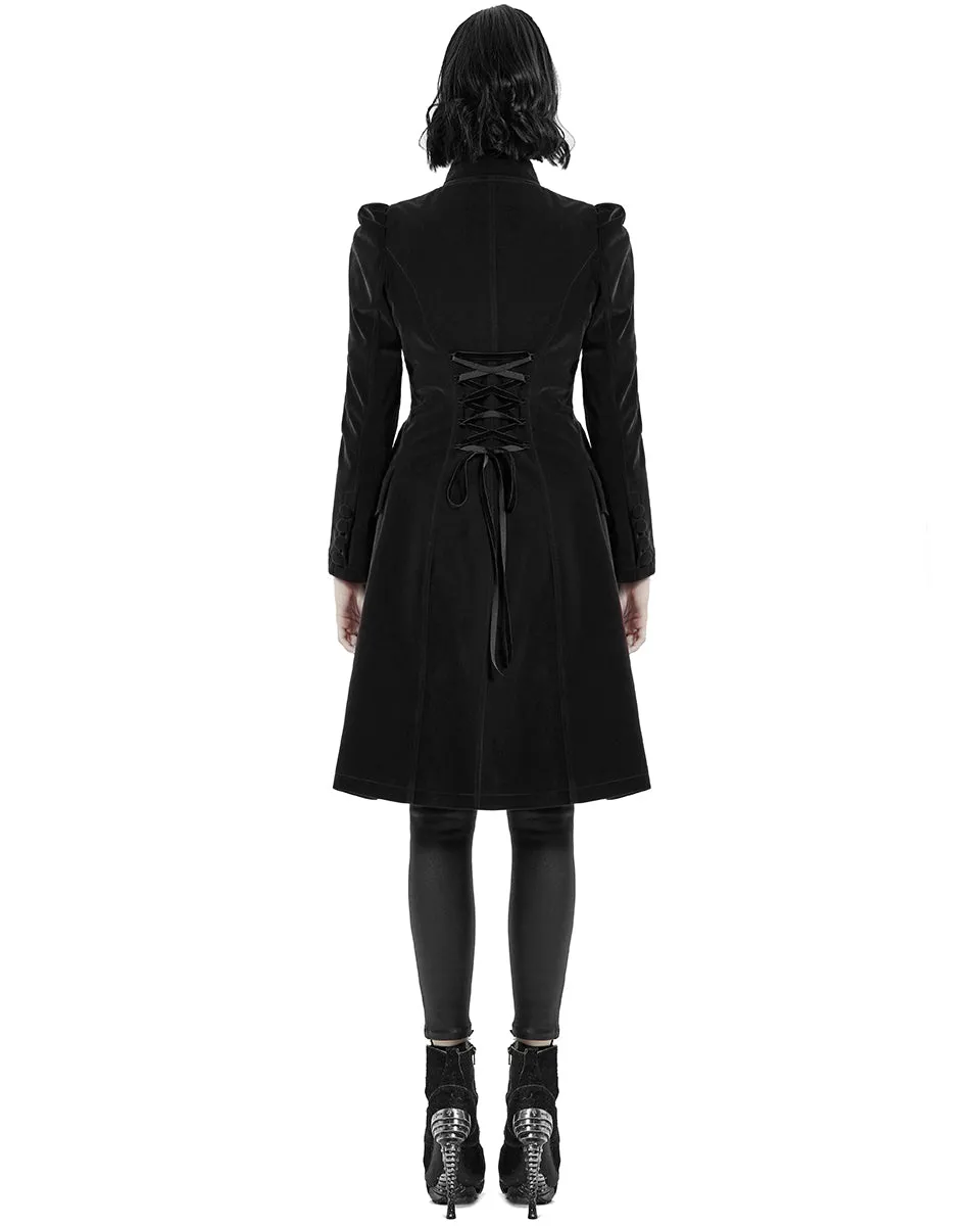 Punk Rave Womens Vespertine Mid-Length Coat - Black
