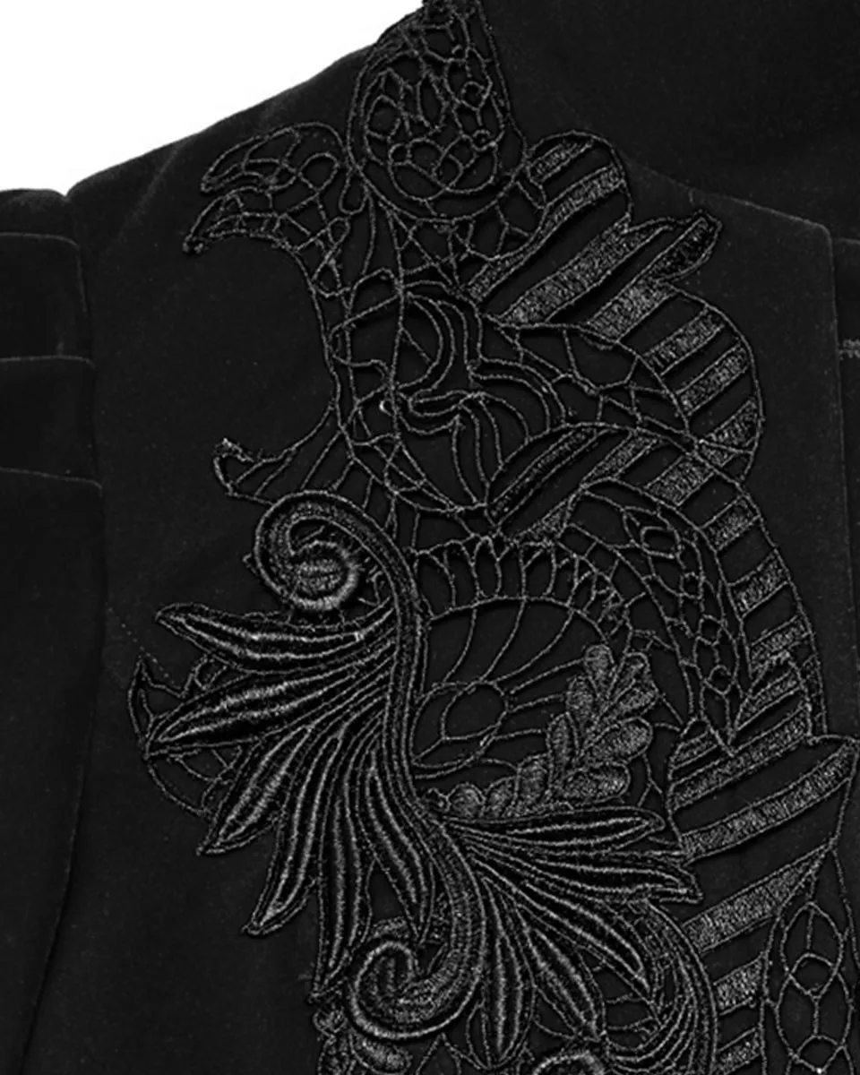 Punk Rave Womens Vespertine Mid-Length Coat - Black