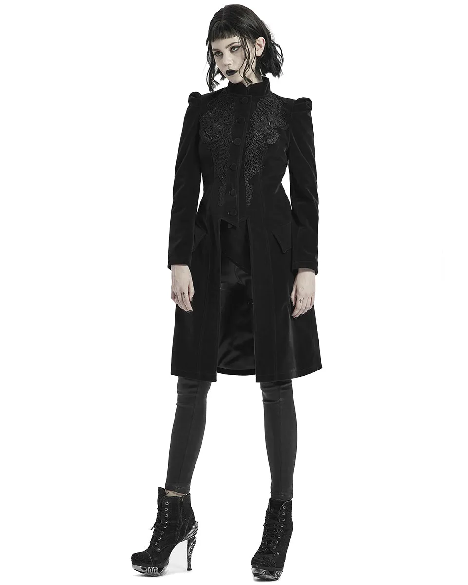 Punk Rave Womens Vespertine Mid-Length Coat - Black