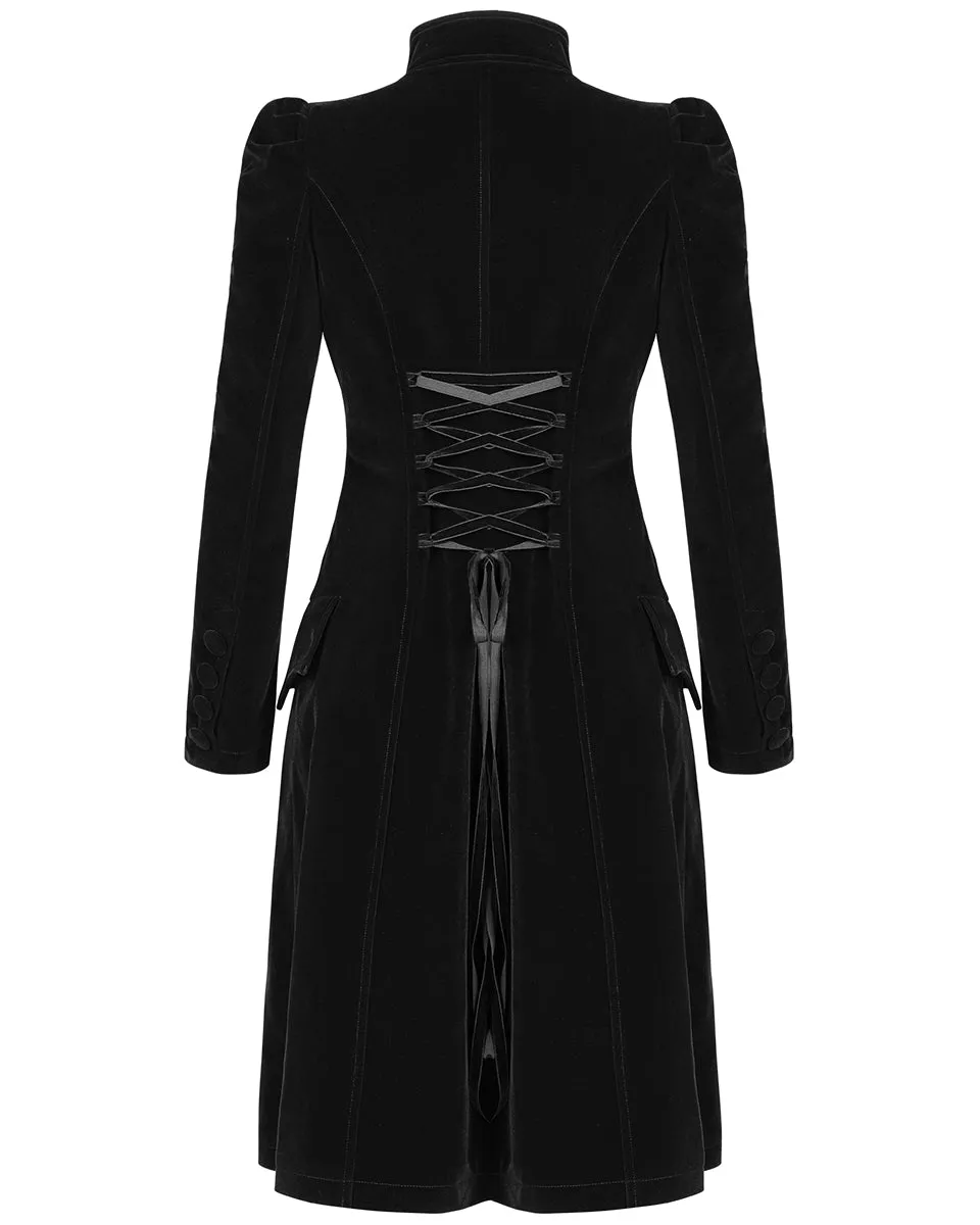 Punk Rave Womens Vespertine Mid-Length Coat - Black