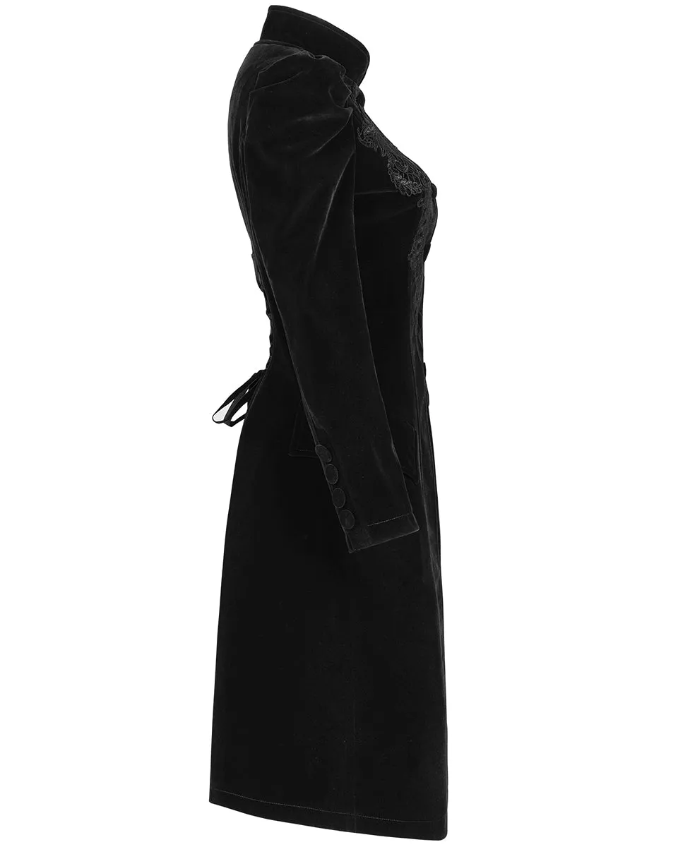 Punk Rave Womens Vespertine Mid-Length Coat - Black