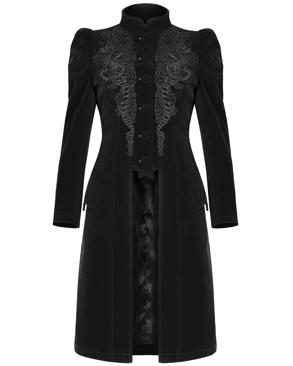 Punk Rave Womens Vespertine Mid-Length Coat - Black