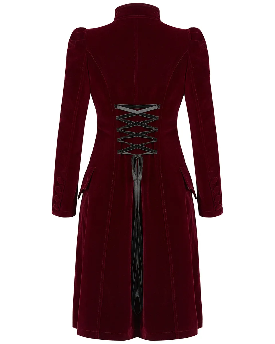 Punk Rave Womens Vespertine Mid-Length Coat - Red