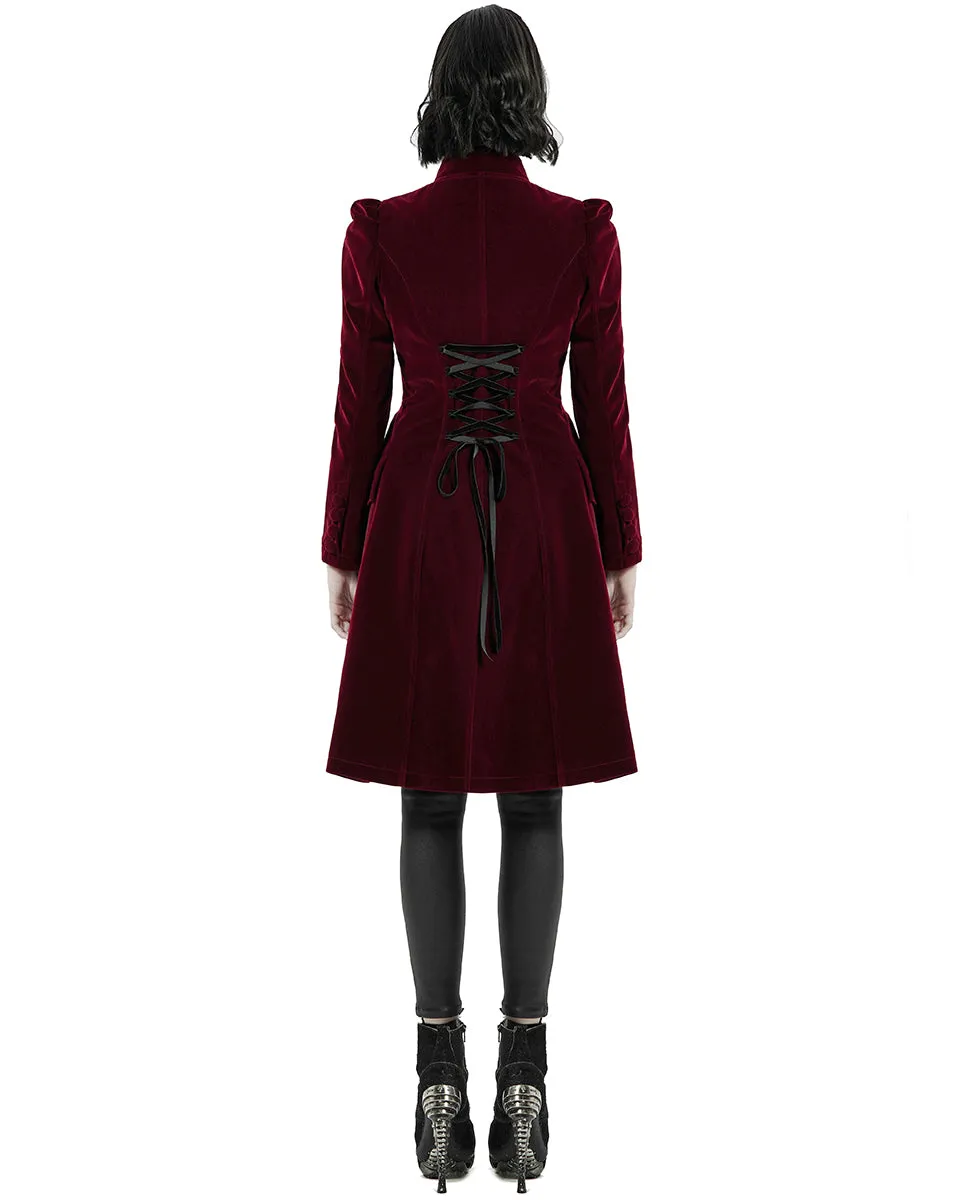 Punk Rave Womens Vespertine Mid-Length Coat - Red