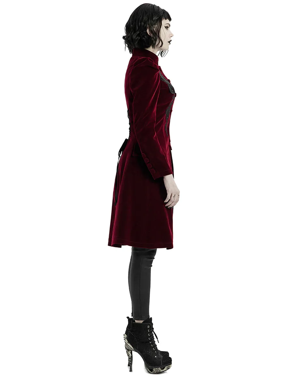 Punk Rave Womens Vespertine Mid-Length Coat - Red