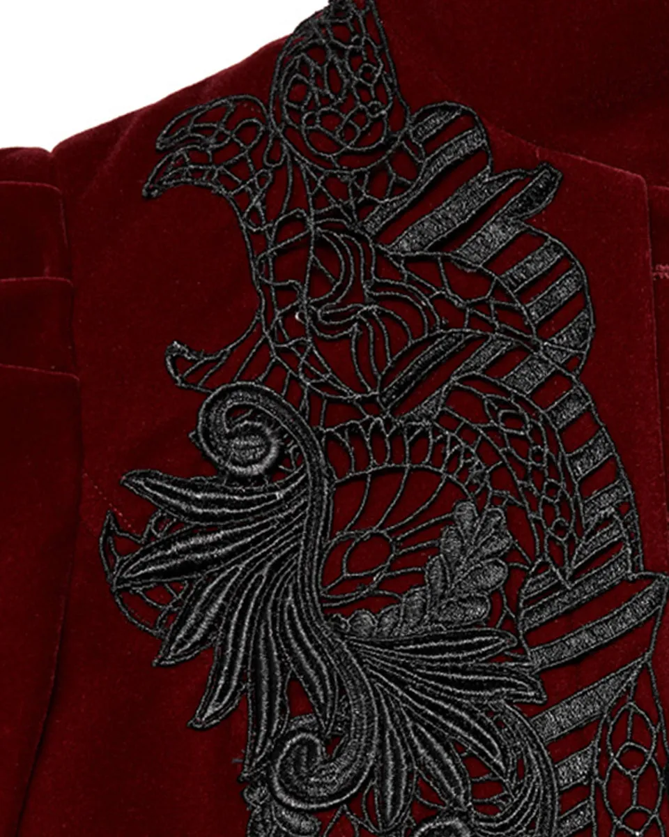 Punk Rave Womens Vespertine Mid-Length Coat - Red