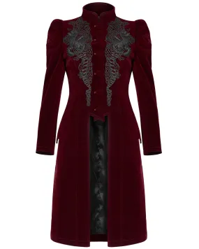 Punk Rave Womens Vespertine Mid-Length Coat - Red
