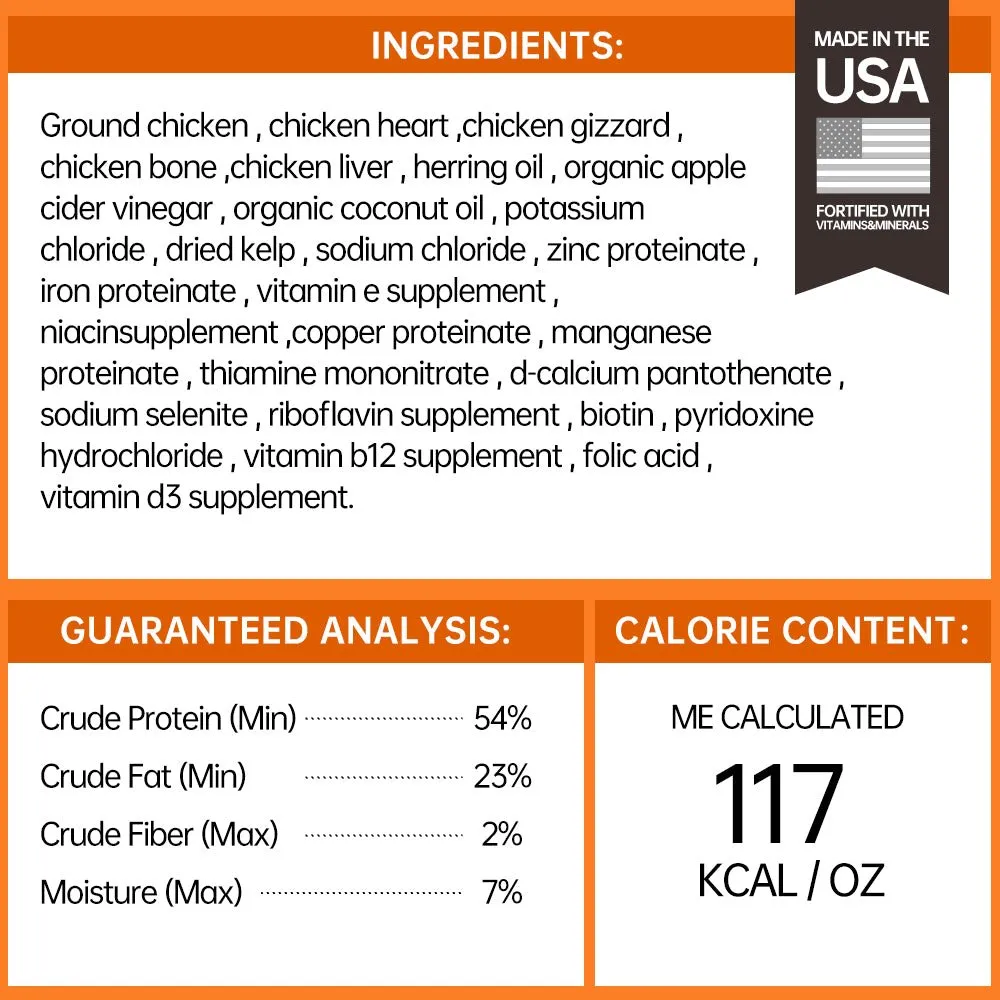 PURPOSE Freeze Dried Raw Cat Food - Carnivore Chicken Freeze 9 oz.