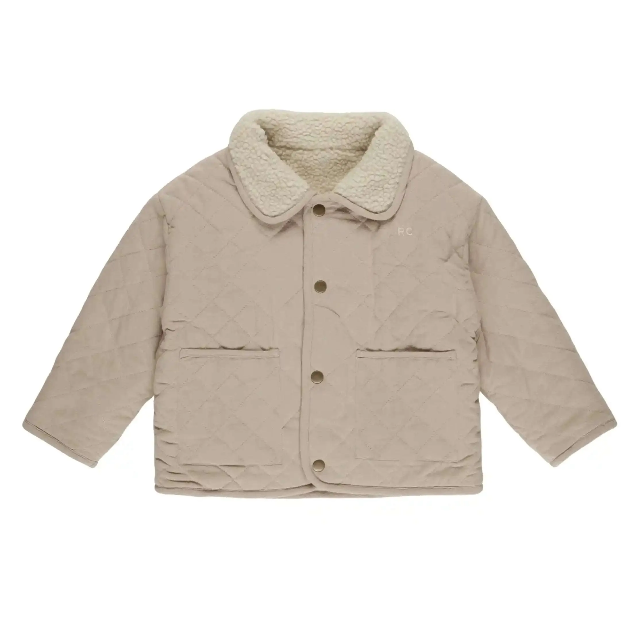 Quilted Winter Coat - Pebble