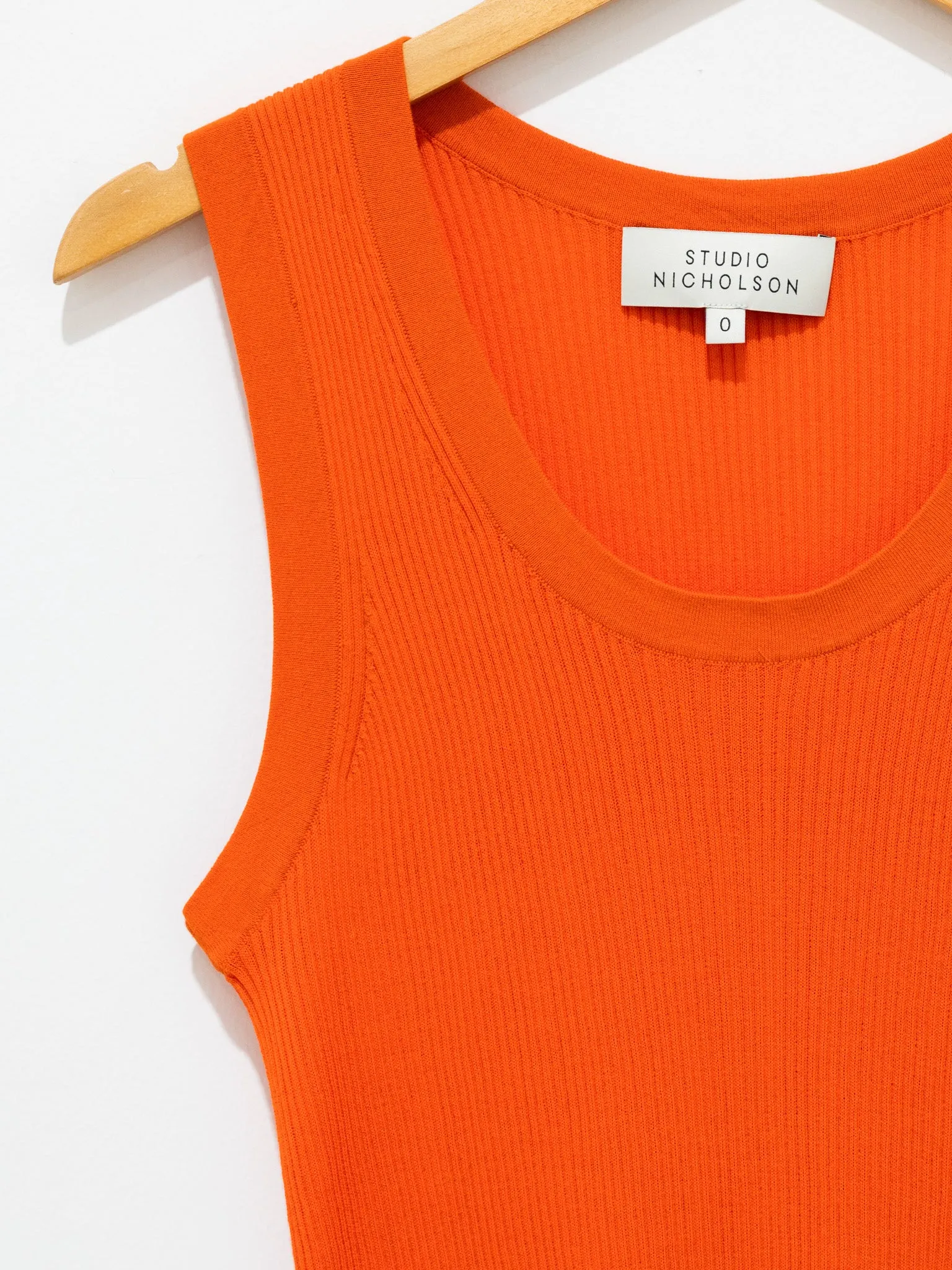 Rakko Fine Crepe Cotton Knit Tank - Mandarin