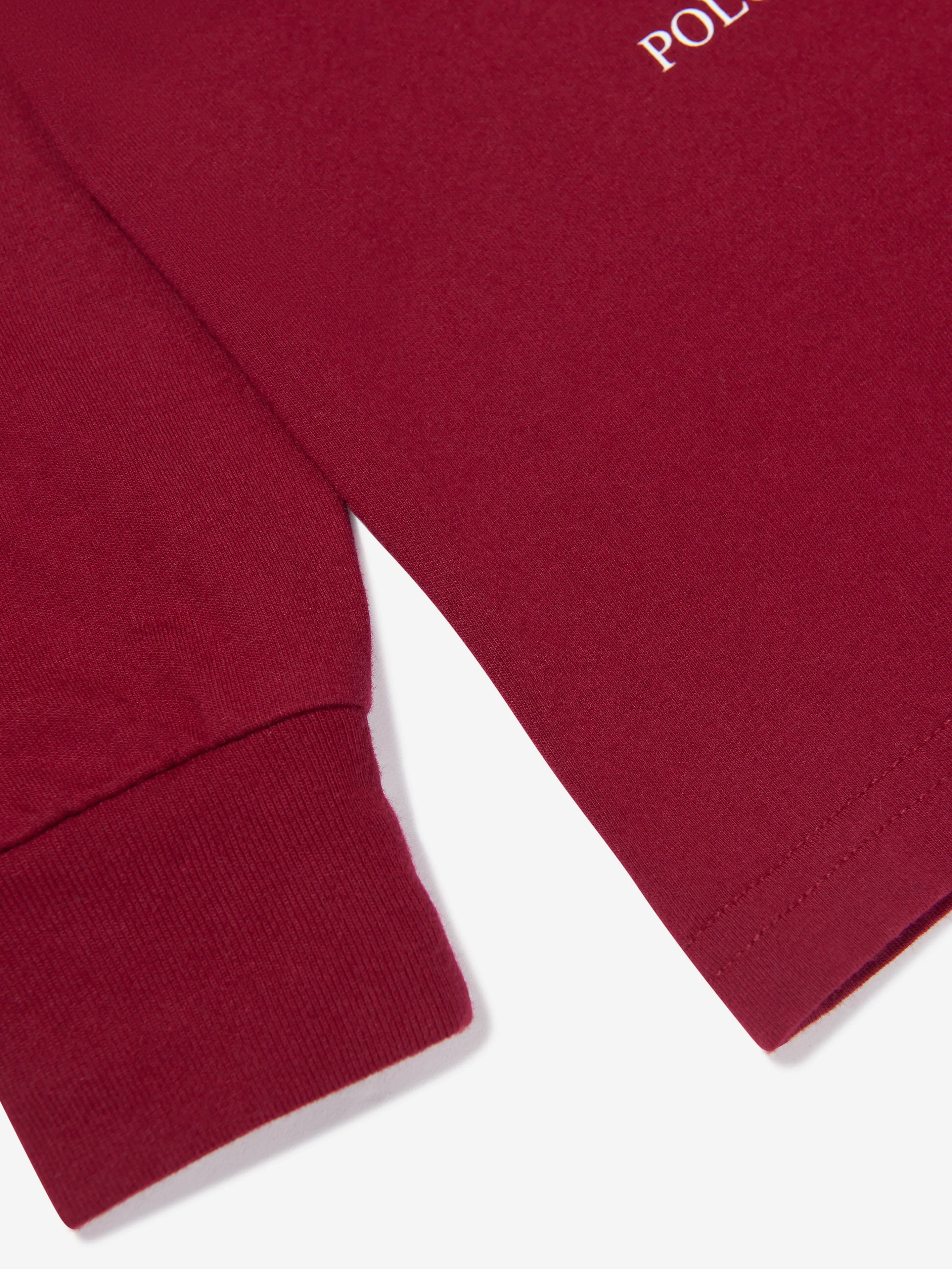 Ralph Lauren Boys Long Sleeve Bear T-Shirt in Red