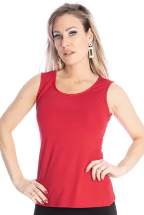 Red Scoop Neck Tank