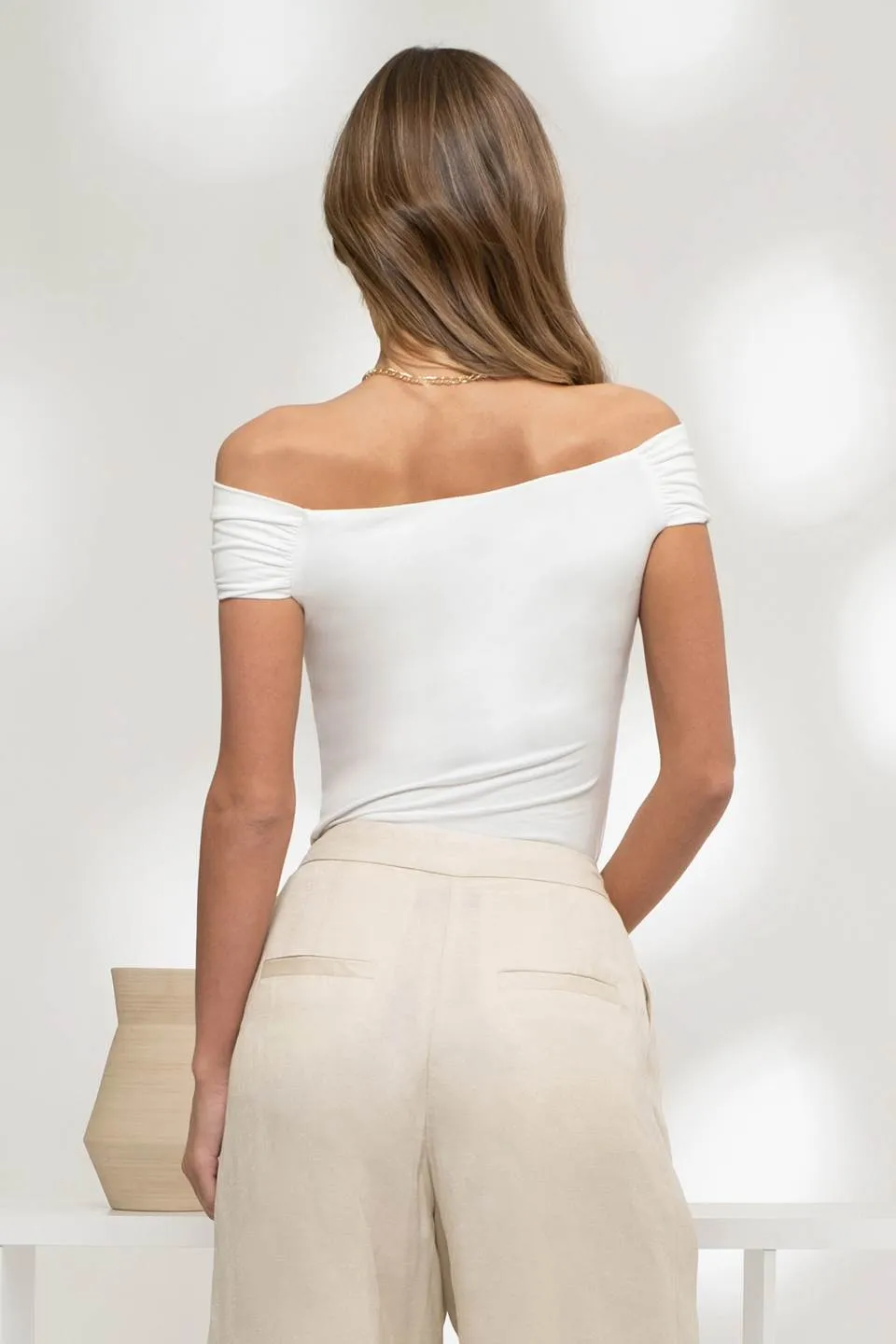 REVERSIBLE OFF THE SHOULDER KNIT TOP