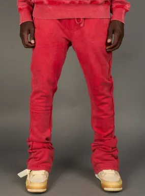 Ringspun Sweatpants - Acid Wash - Red - 341-401