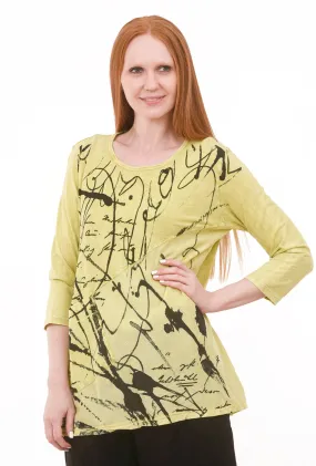 Scrolls Slub Top, Citrus