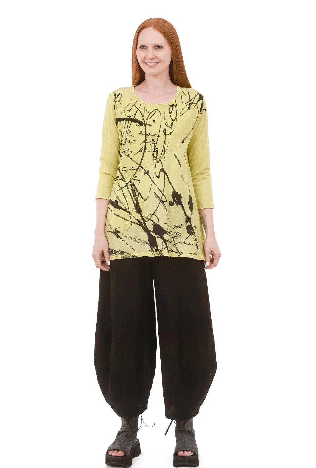 Scrolls Slub Top, Citrus