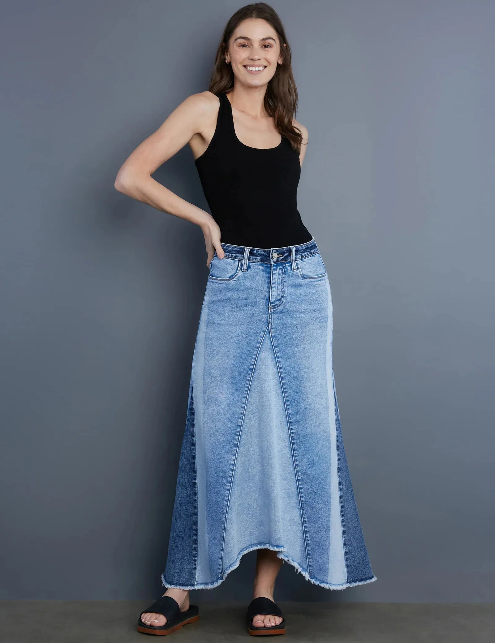 Selma Patchwork Maxi Skirt