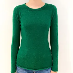 Shamrock Green Cashmere Crew Neck Jumper Extra Small
