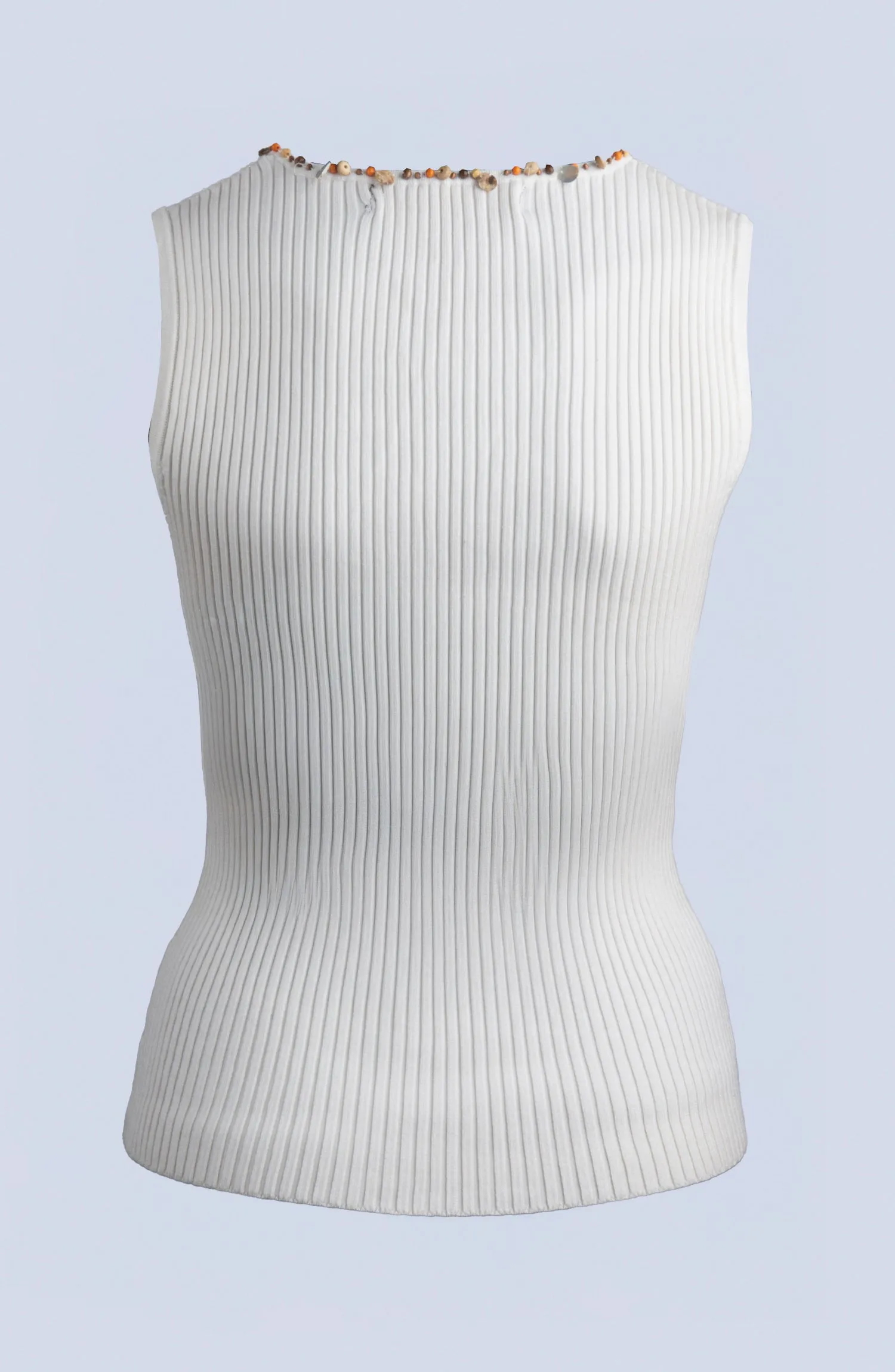 SILK KNIT RIBBED EMBROIDERY MUSTARD