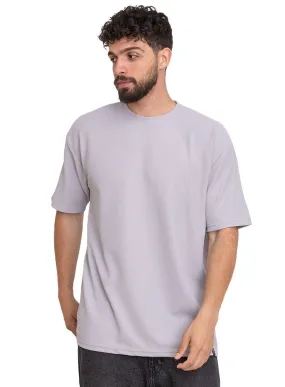 Silver Waffle Over Size Round T-Shirt