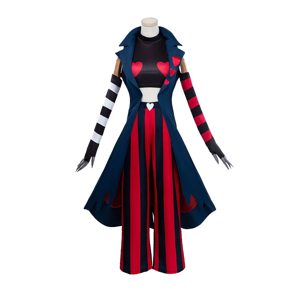 【Size XS-3XL】DokiDoki-N Anime Hell Hotel Cosplay Blue Coat Red Black Costume