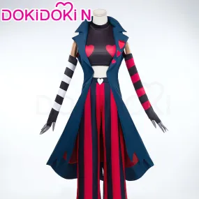 【Size XS-3XL】DokiDoki-N Anime Hell Hotel Cosplay Blue Coat Red Black Costume