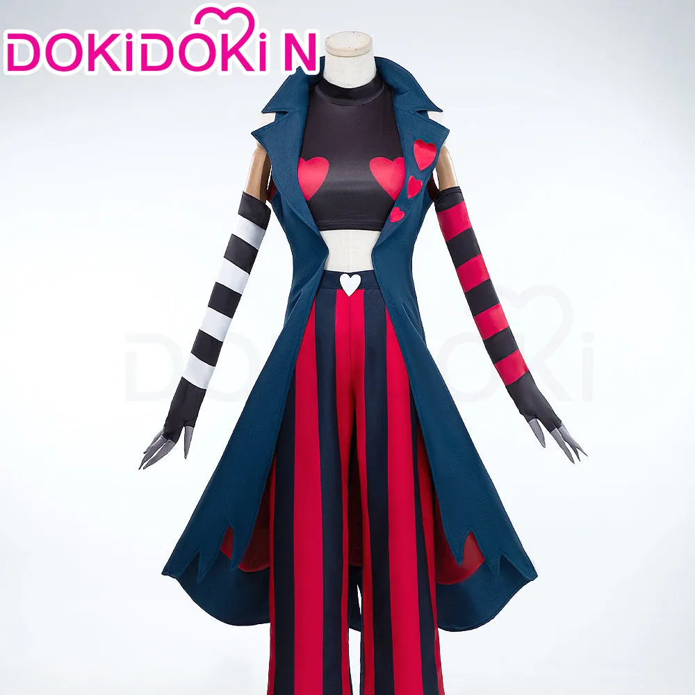 【Size XS-3XL】DokiDoki-N Anime Hell Hotel Cosplay Blue Coat Red Black Costume