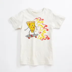 Skater Pizza Unisex Kids T-Shirt. Natural Heather Youth tee. Shirt for Boys and Girls