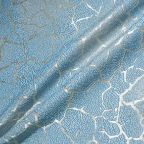 Sky Blue & Champagne Metallic Cloqué